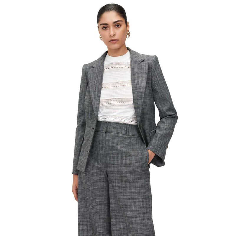 Veronika Maine Monochrome Tweed Blazer image number 0